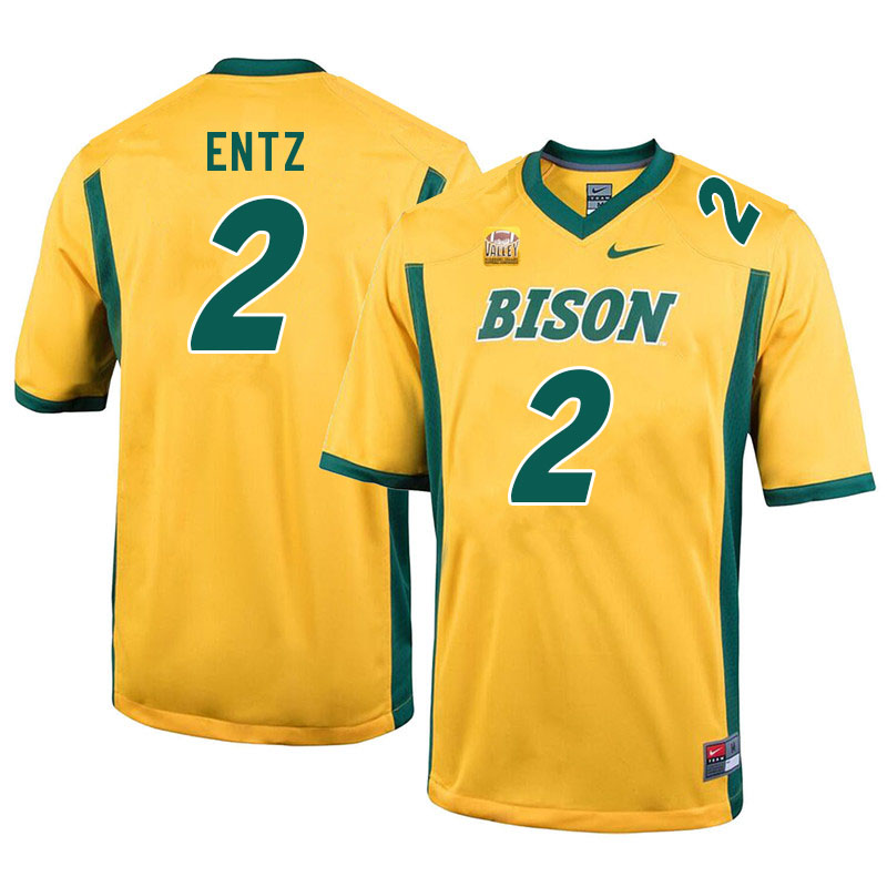 Men #2 Kellen Entz North Dakota State Bison College Football Jerseys Sale-Yellow